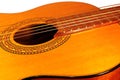 Acoustic guitar on the white background Royalty Free Stock Photo