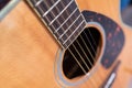 Acoustic guitar. wood guitar, music instrumental concept