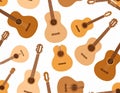 Acoustic Guitars Seamless Pattern Musical Instrument Background Royalty Free Stock Photo