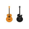 Acoustic guitars vector set isolated on white background Royalty Free Stock Photo