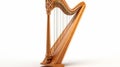 Isolated Acoustic Harp on White Background generated by AI tool Royalty Free Stock Photo