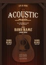 Acoustic music evening wild west vertical poster with guitar