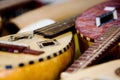 Acoustic rustic guitar Royalty Free Stock Photo