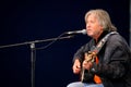 Acoustic solo concert of the singer, poet and composer Vyacheslav Malezhik open szenen the Central square of the city of Royalty Free Stock Photo