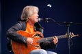 Acoustic solo concert of the singer, poet and composer Vyacheslav Malezhik open szenen the Central square of the city of Royalty Free Stock Photo