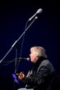 Acoustic solo concert of the singer, poet and composer Vyacheslav Malezhik open szenen the Central square of the city of Royalty Free Stock Photo