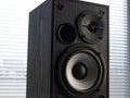 Acoustic sound speakers with copy space. Multimedia, audio and sound concept