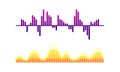 Acoustic Soundwave or Audible Sound Track with Graph Vibration Vector Set Royalty Free Stock Photo