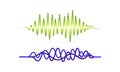 Acoustic Soundwave or Audible Sound Track with Graph Vibration Vector Set Royalty Free Stock Photo