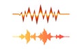 Acoustic Soundwave or Audible Sound Track with Graph Vibration Vector Set