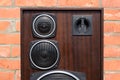 Acoustic system Radiotehnica S90, 35 s-012. Soviet vintage audio equipment. Musical columns made of plywood