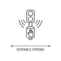 Acoustic traffic lights signals linear icon