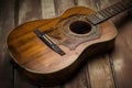 Acoustic wooden guitar. Generate Ai Royalty Free Stock Photo