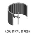 Acoustical screen sound recording studio equipment isolated objects Royalty Free Stock Photo