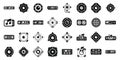 Acoustics car icons set simple vector. Music sound system Royalty Free Stock Photo