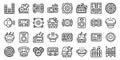 Acoustics for the carmusic icons set outline vector. Sound bass