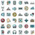 Acoustics icons set vector flat