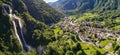 Acqua Fraggia waterfalls in Borgonuovo - Valchiavenna IT Royalty Free Stock Photo