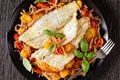Acqua Pazza, italian poached fish, top view