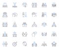Acquaintances line icons collection. Nod, Introduction, Familiar, Encounter, Associate, Nerking, Hello vector and linear