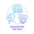 Acquainting team blue gradient concept icon Royalty Free Stock Photo