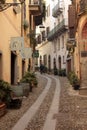 Acqui Terme, Italy - jan 2020: central street cityscape