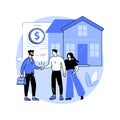 Acquiring mortgage isolated cartoon vector illustrations.