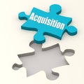 Acquisition on blue puzzle Royalty Free Stock Photo