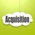 Acquisition word on white cloud