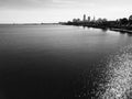 A beautiful black and white look at Edgewater Park in Cleveland, Ohio