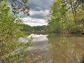 Storm Clouds over Fairy Stone Lake in Virginia Royalty Free Stock Photo