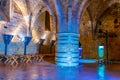 ACRE, ISRAEL, SEPTEMBER 12, 2018: Interior of the Knights hall in Akko, Israel Royalty Free Stock Photo