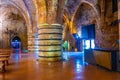 ACRE, ISRAEL, SEPTEMBER 12, 2018: Interior of the Knights hall in Akko, Israel Royalty Free Stock Photo
