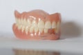 Acrilyc medical denture on white table