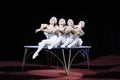 Acrobat caoutchouc asian female artists performing on the ring of the National Kiev circus