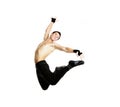 Acrobat dancer jumping