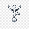 Acrobat man concept vector linear icon isolated on transparent b