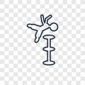 Acrobat man concept vector linear icon isolated on transparent b