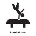 Acrobat man icon vector isolated on white background, logo concept of Acrobat man sign on transparent background, black filled Royalty Free Stock Photo