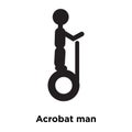 Acrobat man icon vector isolated on white background, logo concept of Acrobat man sign on transparent background, black filled Royalty Free Stock Photo