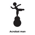 Acrobat man icon vector isolated on white background, logo concept of Acrobat man sign on transparent background, black filled Royalty Free Stock Photo