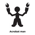 Acrobat man icon vector isolated on white background, logo concept of Acrobat man sign on transparent background, black filled Royalty Free Stock Photo