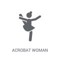 Acrobat Woman icon. Trendy Acrobat Woman logo concept on white b
