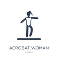 Acrobat Woman icon. Trendy flat vector Acrobat Woman icon on white background from Ladies collection