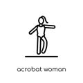 Acrobat Woman icon. Trendy modern flat linear vector Acrobat Woman icon on white background from thin line Ladies collection