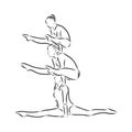 Acrobatic, balance, performance, cooperation concept. Hand drawn acrobats performing on scene concept sketch. Isolated vector Royalty Free Stock Photo