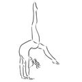 Acrobatic, balance, performance, cooperation concept. Hand drawn acrobats performing on scene concept sketch. Isolated vector