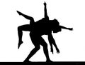 Acrobatic couple silhouette with pose of great difficulty