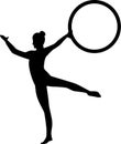 Acrobatic dancer with hoop Royalty Free Stock Photo