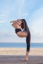 Acrobatic flexible young girl dancer